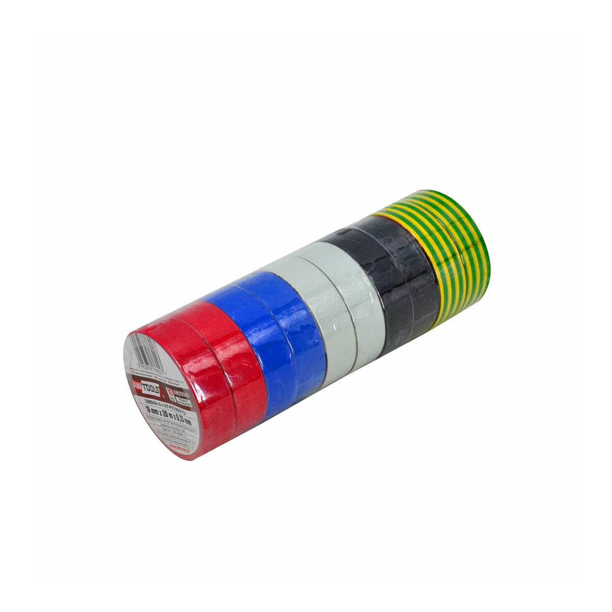 AWTools Isolatietape mix voor elektrische toepassingen 12mmx10m 10 stuks