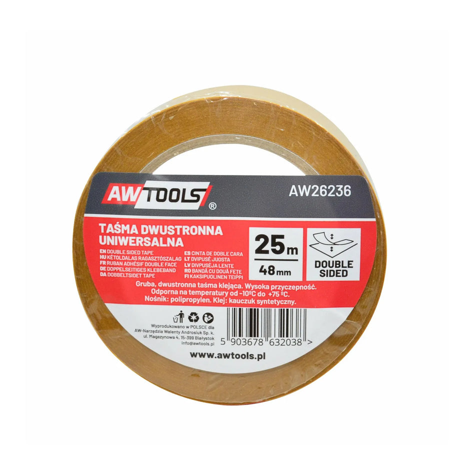 AWTools Dubbelzijdige tape hittebestendig 48mmx25m