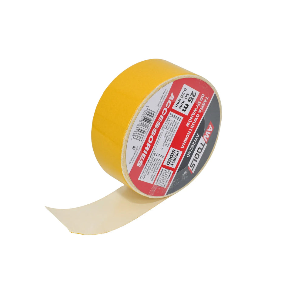AWTools Dubbelzijdige tape voor tapijt 50 mm x 25m