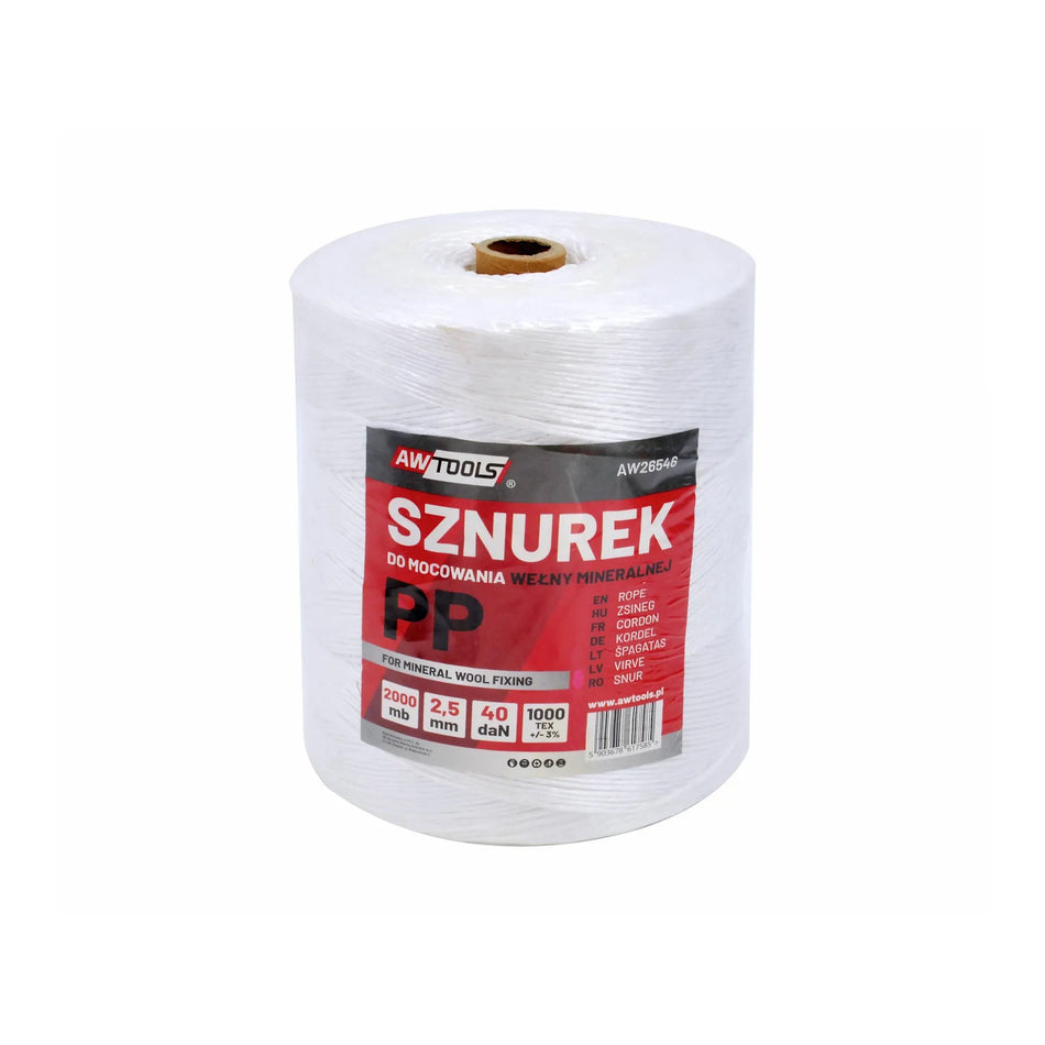 AWTools Polypropyleen bindkoord wit 2,5mm 2000m
