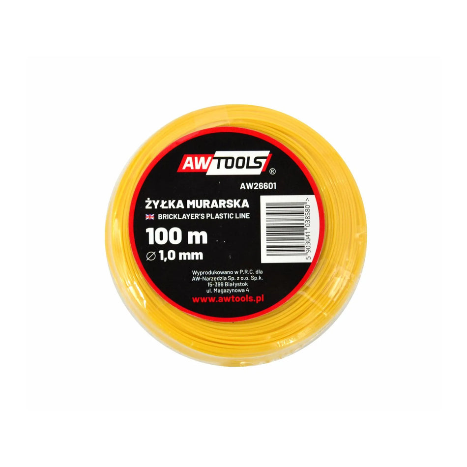 AWTools Metselkoord nylon geel 100m 1,0 mm dik