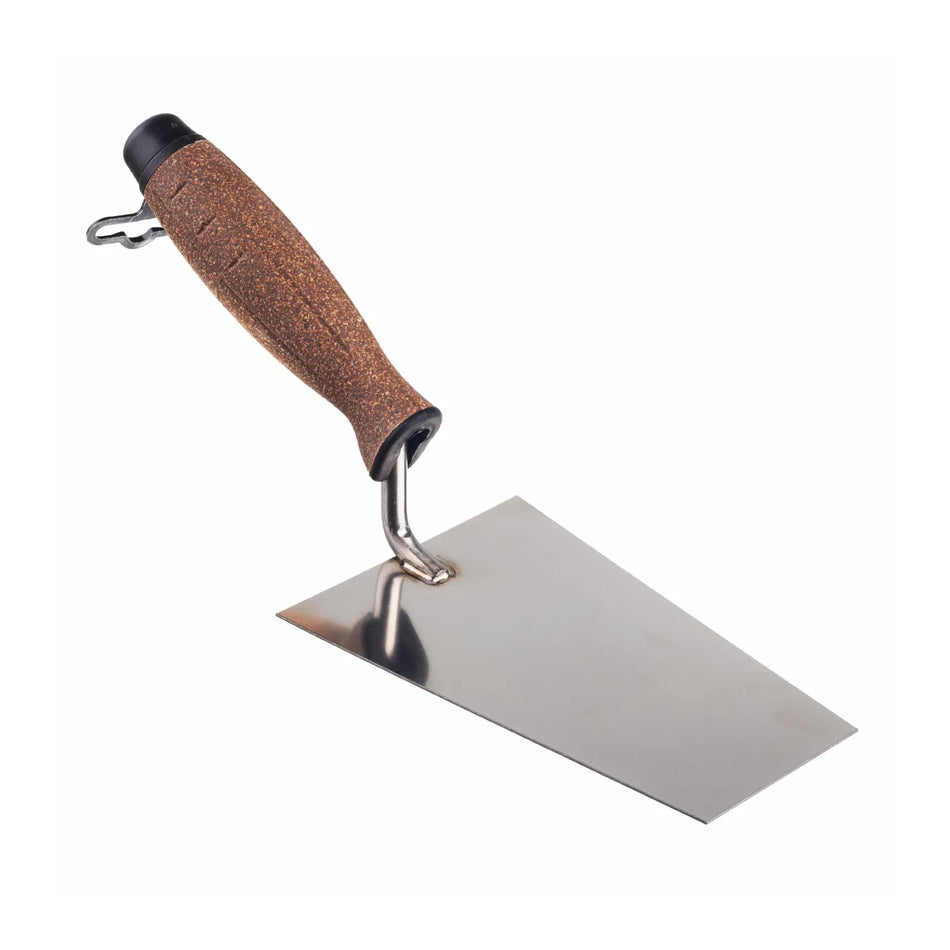 AWTools Trapezium troffel roestvrijstaal met kurken handgreep 150 mm