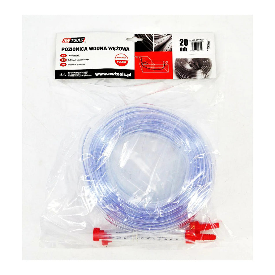 AWTools waterpas met slang voor nauwkeurig niveau 20m
