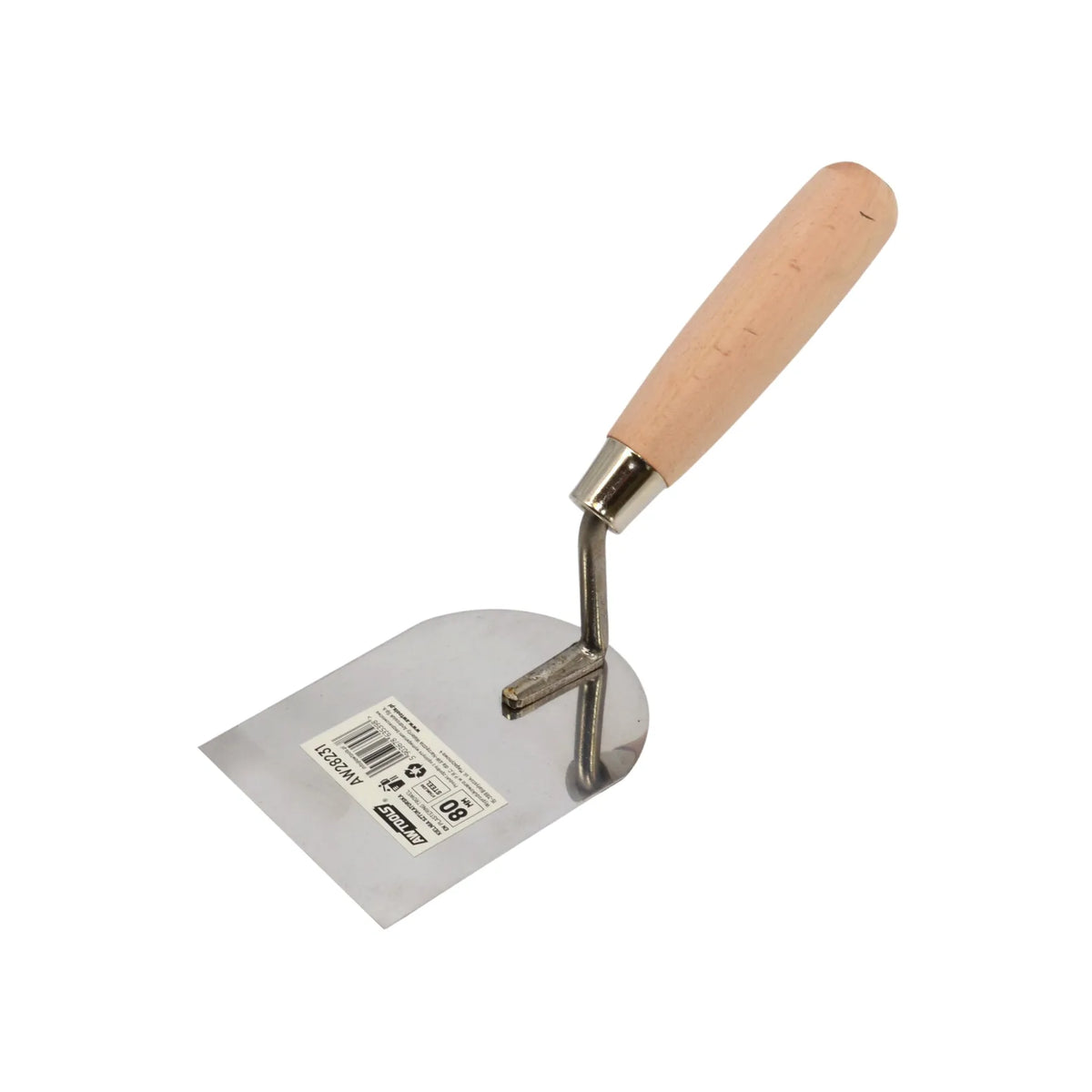 AWTools RVS stukadoorstroffel 80 mm met houten handgreep