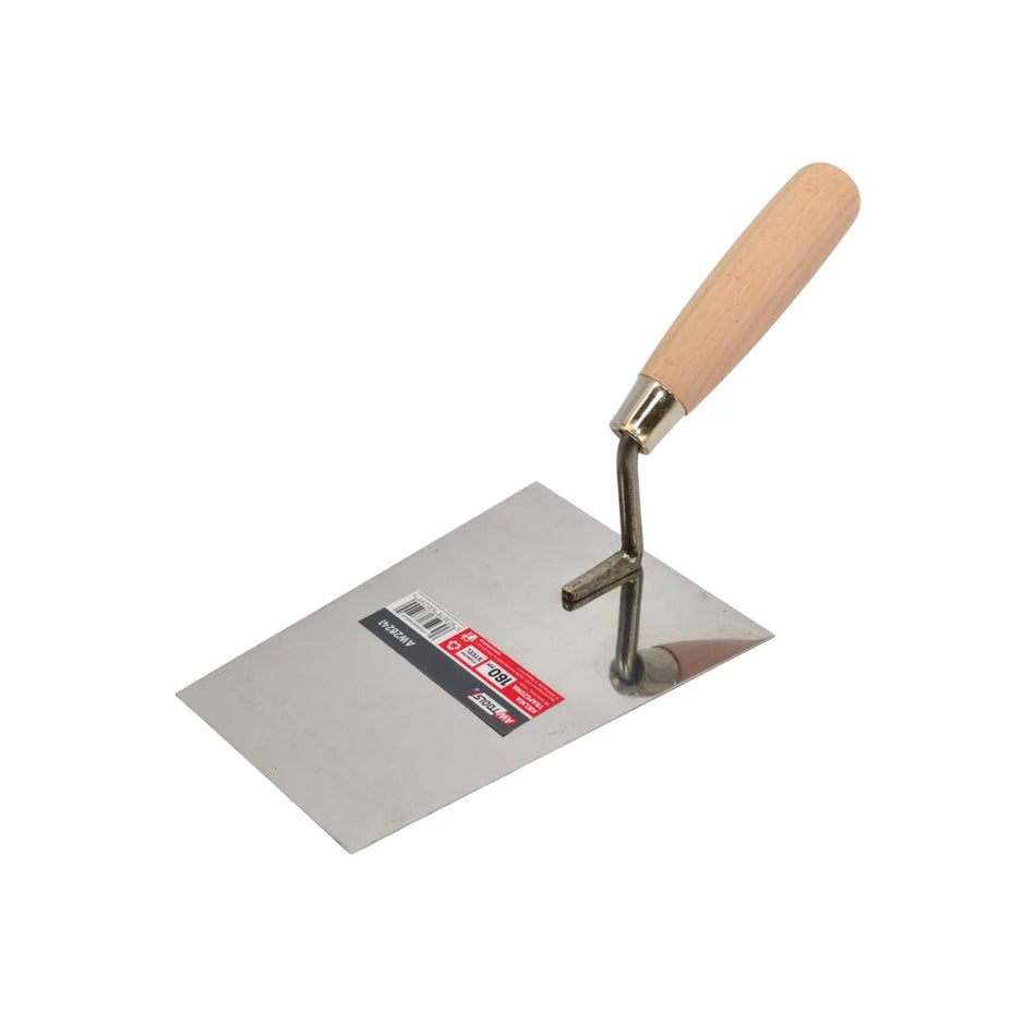AWTools trapeziumvormige RVS metseltroffel 160 mm met houten handgreep