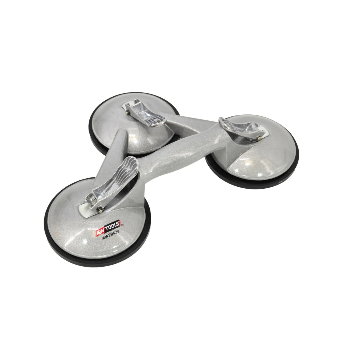 AWTools Zuignap voor glas drievoudig 190kg aluminium 125mm