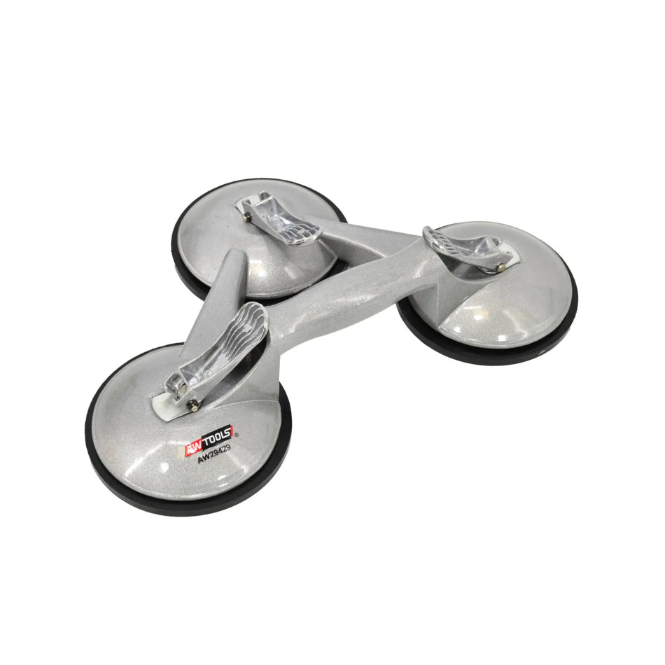 AWTools Zuignap voor glas drievoudig 190kg aluminium 125mm
