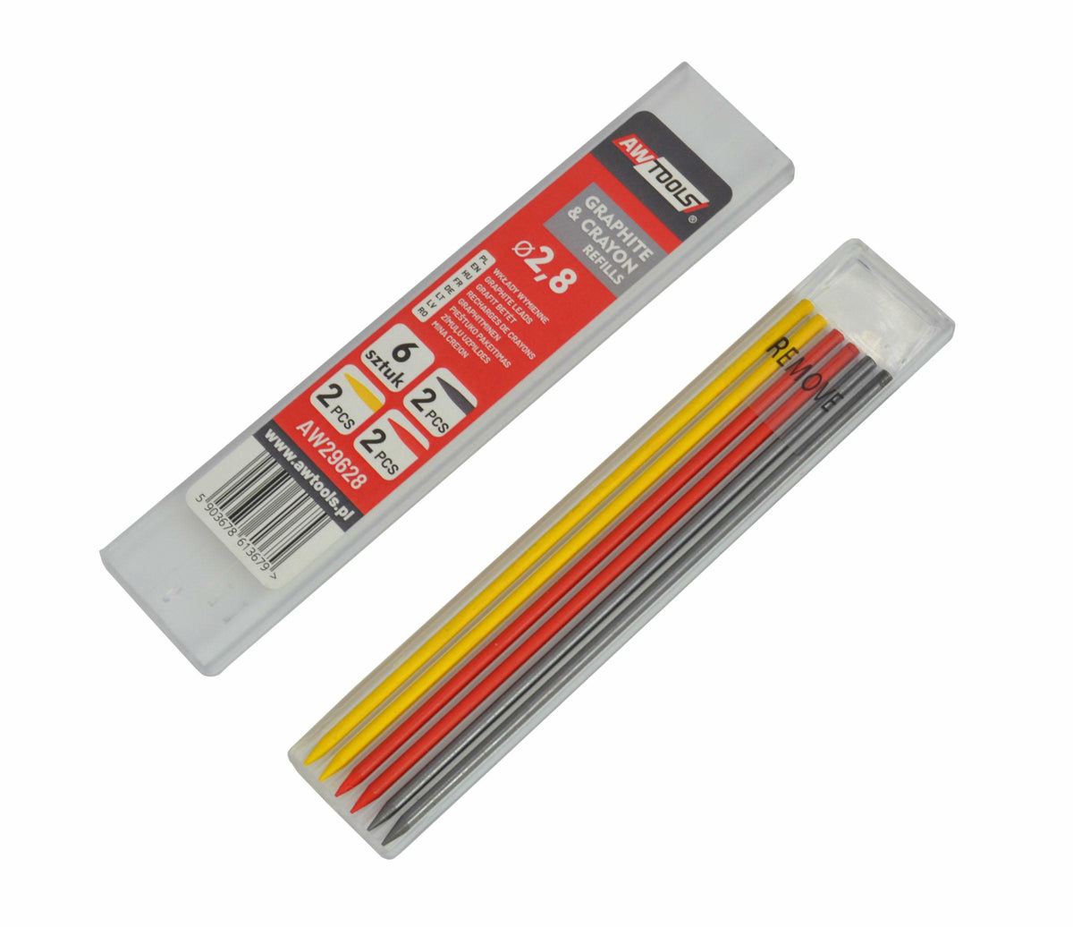 AWTools Vervangende gekleurde stiften 2,8 mm 6 stuks