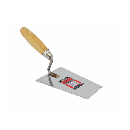 AWTools trapeziumvormige RVS troffel 140 mm met houten handgreep