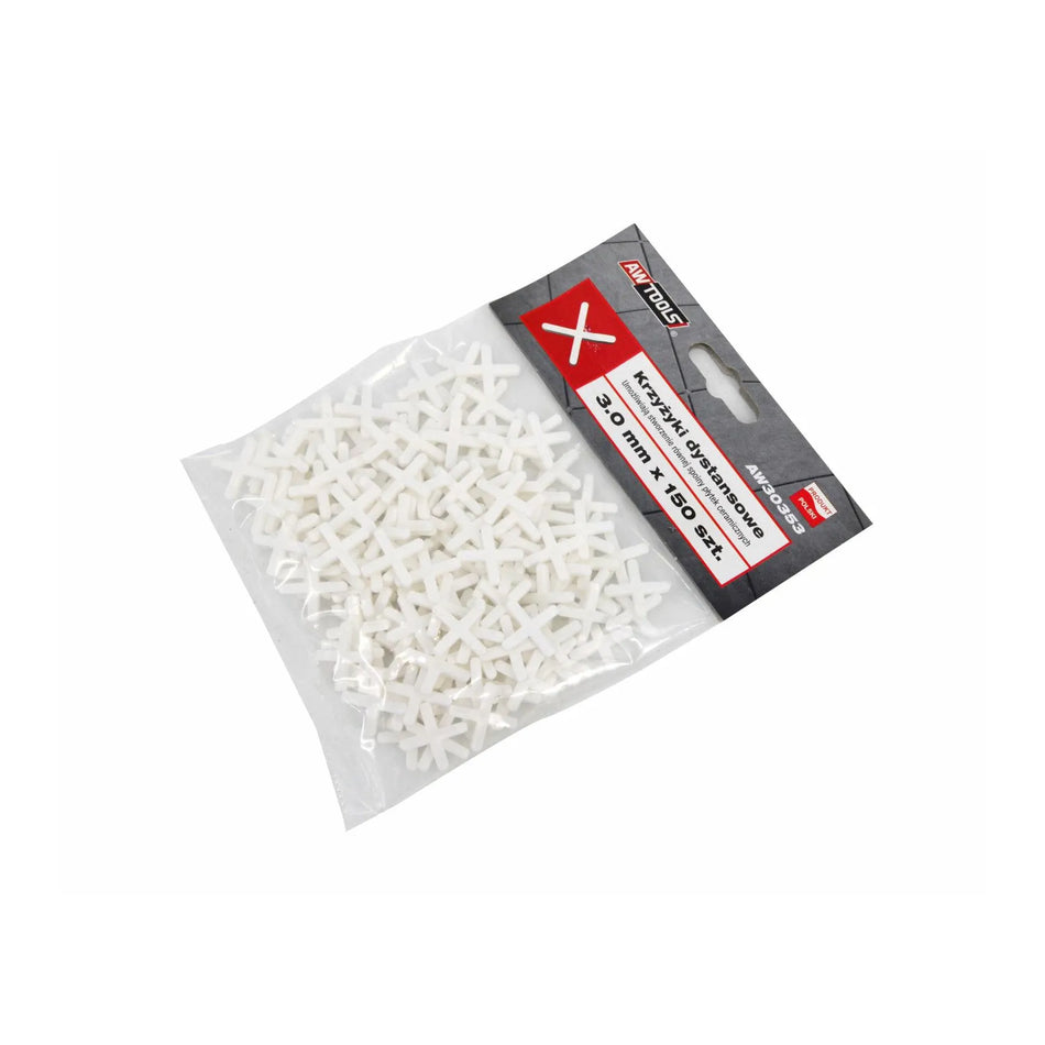 AWTools Afstandskruisjes 2,0 mm wit 200 stuks