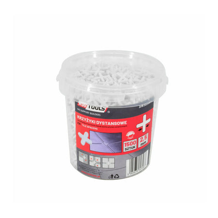 AWTools Tegelafstandhouders 2,0 mm 1500 stuks in emmer