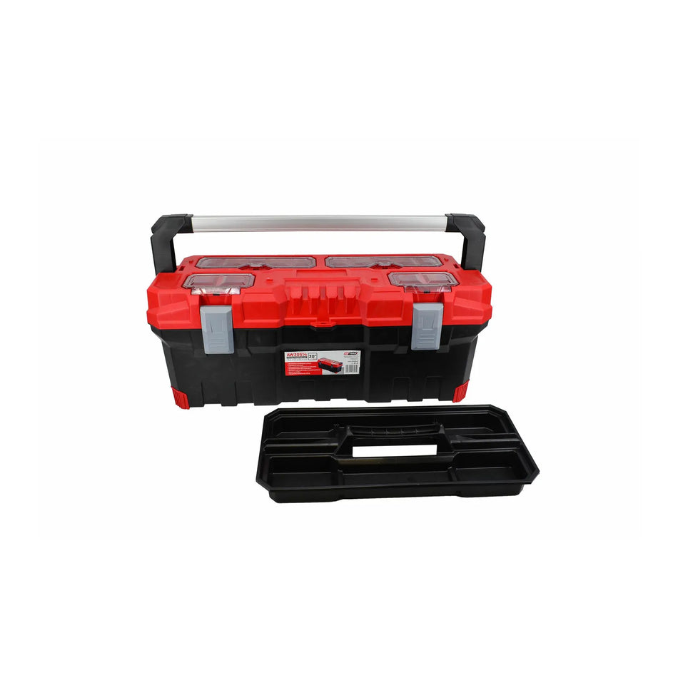 AWTools gereedschapskist van ABS met aluminium handvat 75x30x30cm