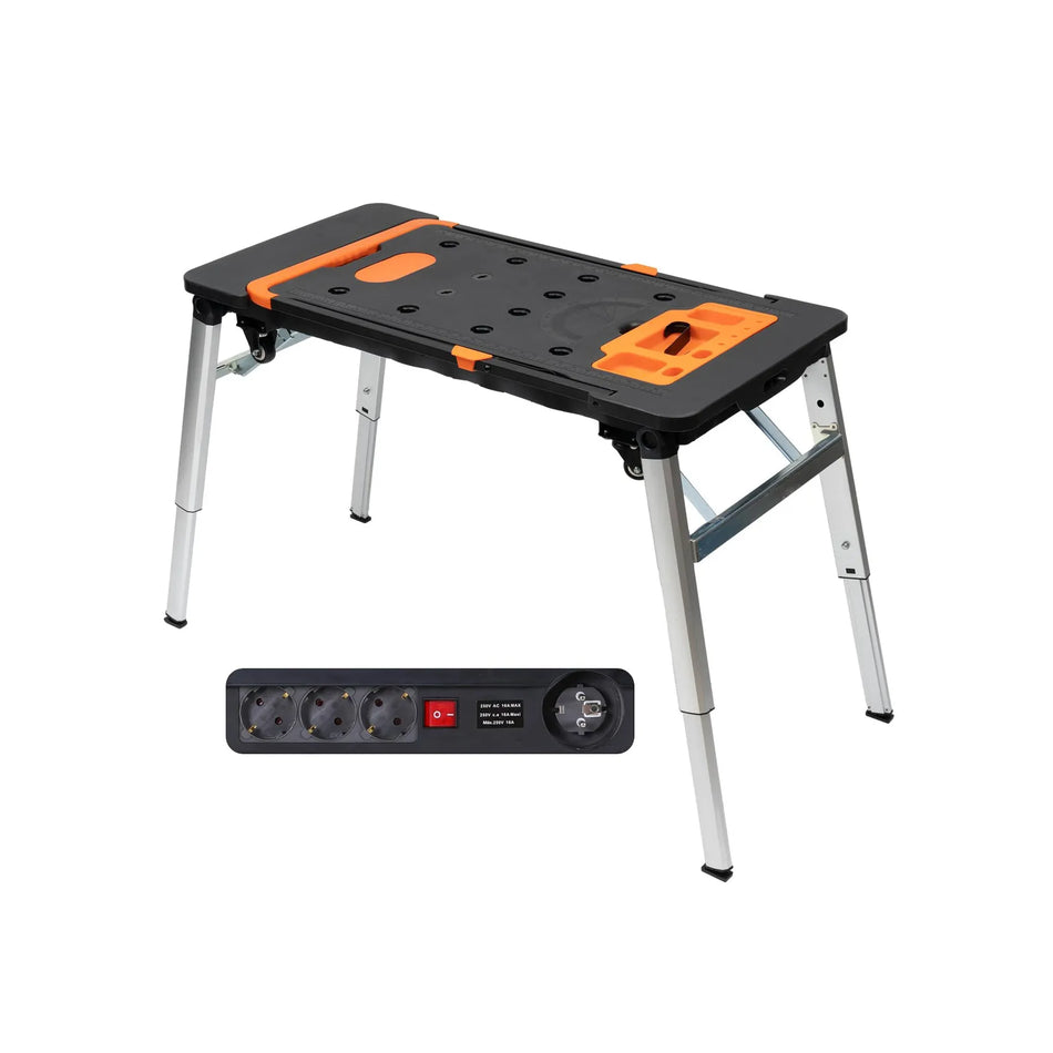 AWTools opvouwbare multifunctionele werkbank 7-in-1 met stekkerdoos 550x1090 mm