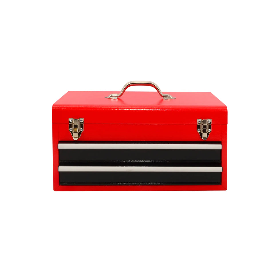 AWTools metalen gereedschapskist met 2 laden en bovenvak 48x22x24,5cm