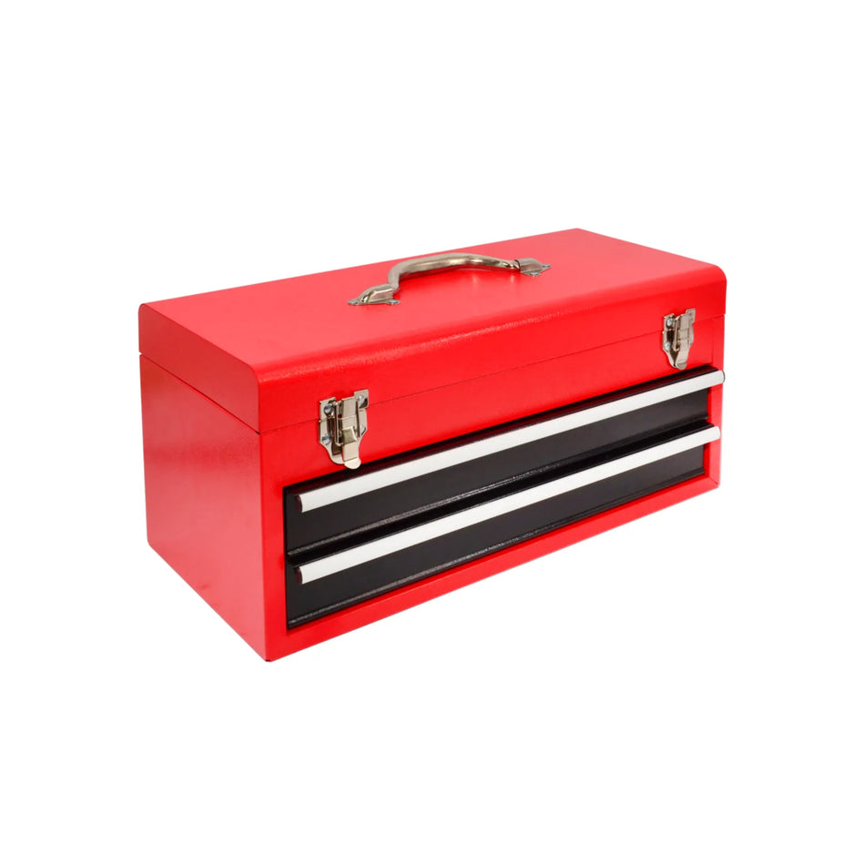 AWTools metalen gereedschapskist met 2 laden en bovenvak 48x22x24,5cm