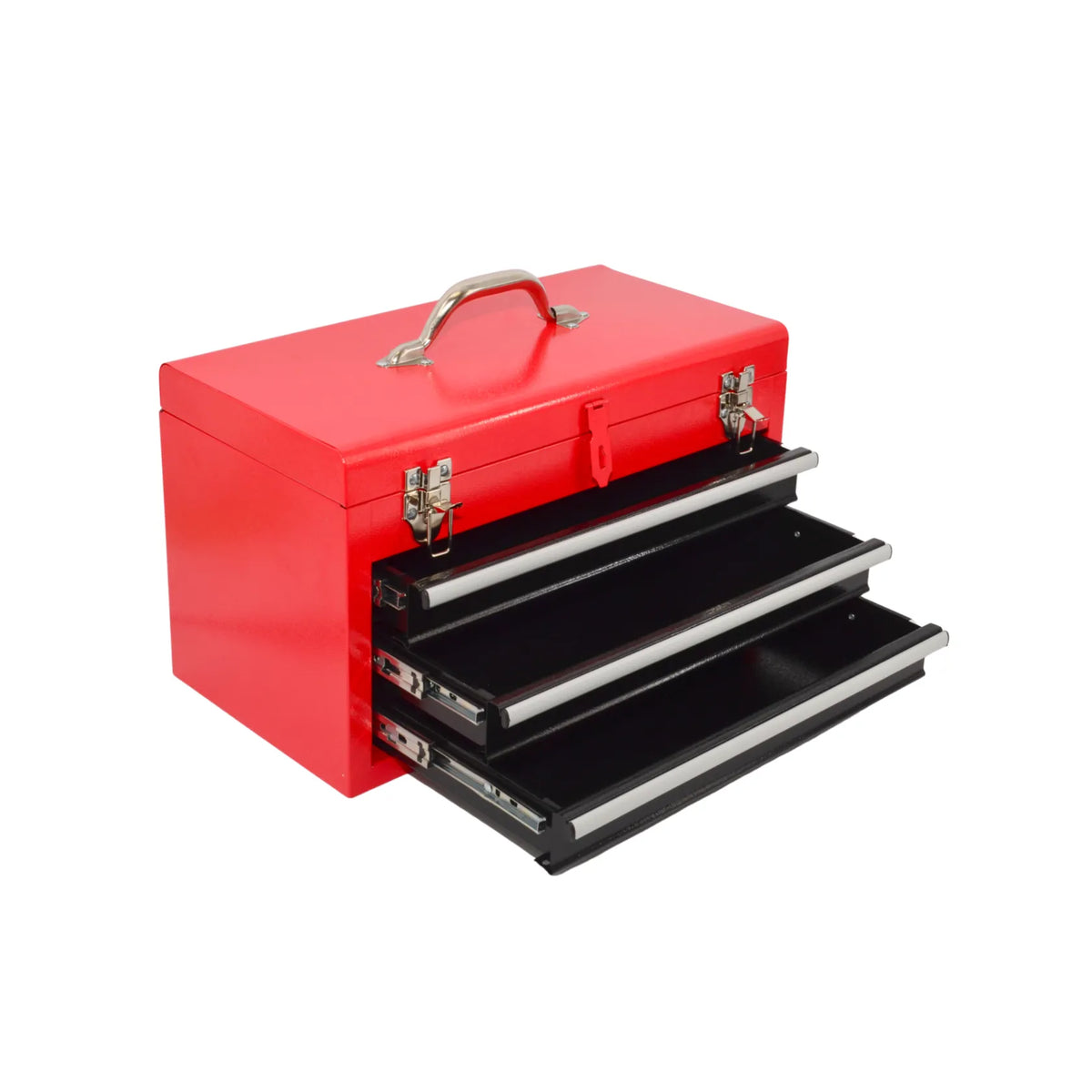 AWTools metalen gereedschapskist met 3 laden en bovenvak 450x240x270mm