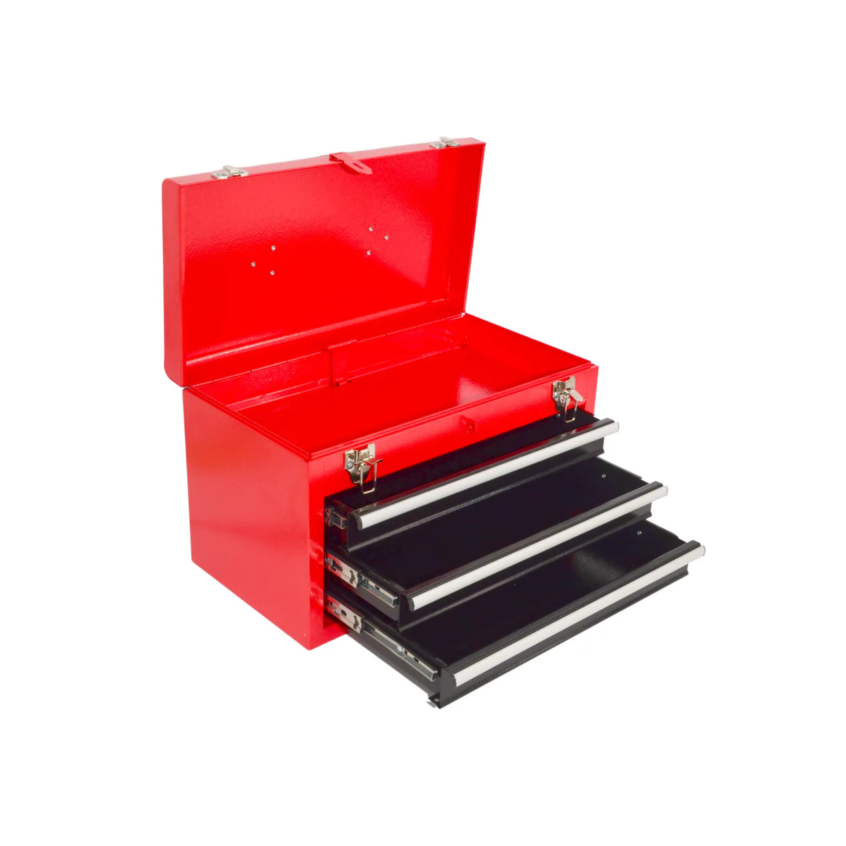 AWTools metalen gereedschapskist met 3 laden en bovenvak 450x240x270mm