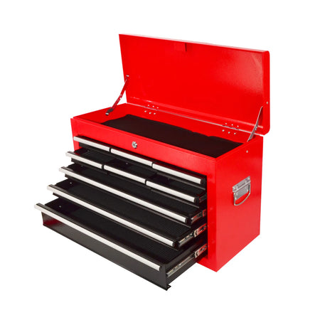 AWTools metalen gereedschapskist met 9 laden en bovenvak 600x260x390mm