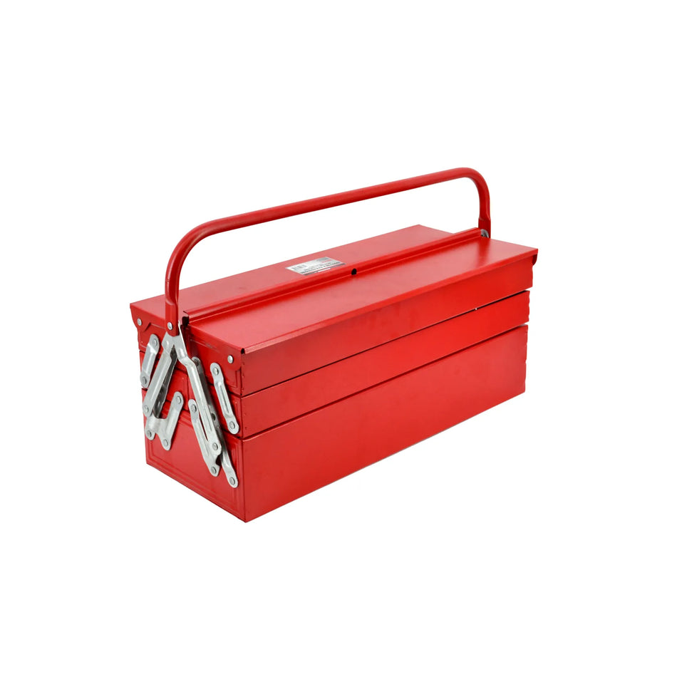 AWTools metalen gereedschapskist met 5 vakken 20x20x53cm