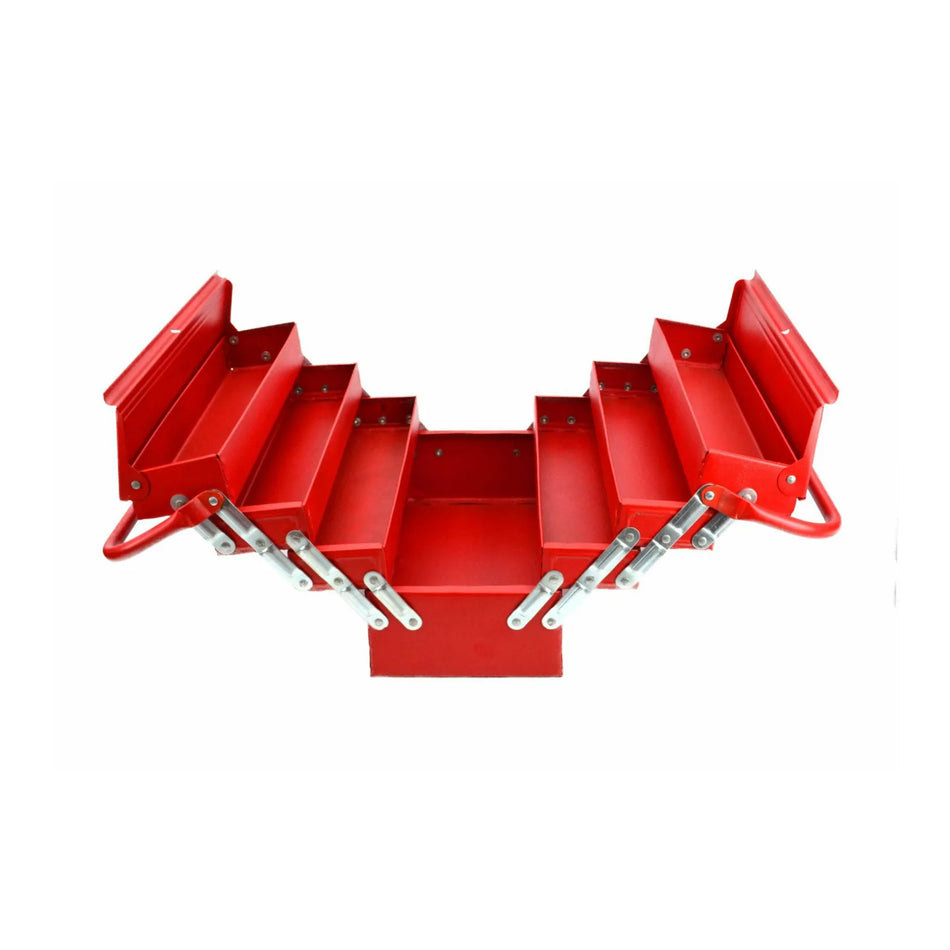 AWTools metalen gereedschapskist met 7 vakken 25x20x43cm