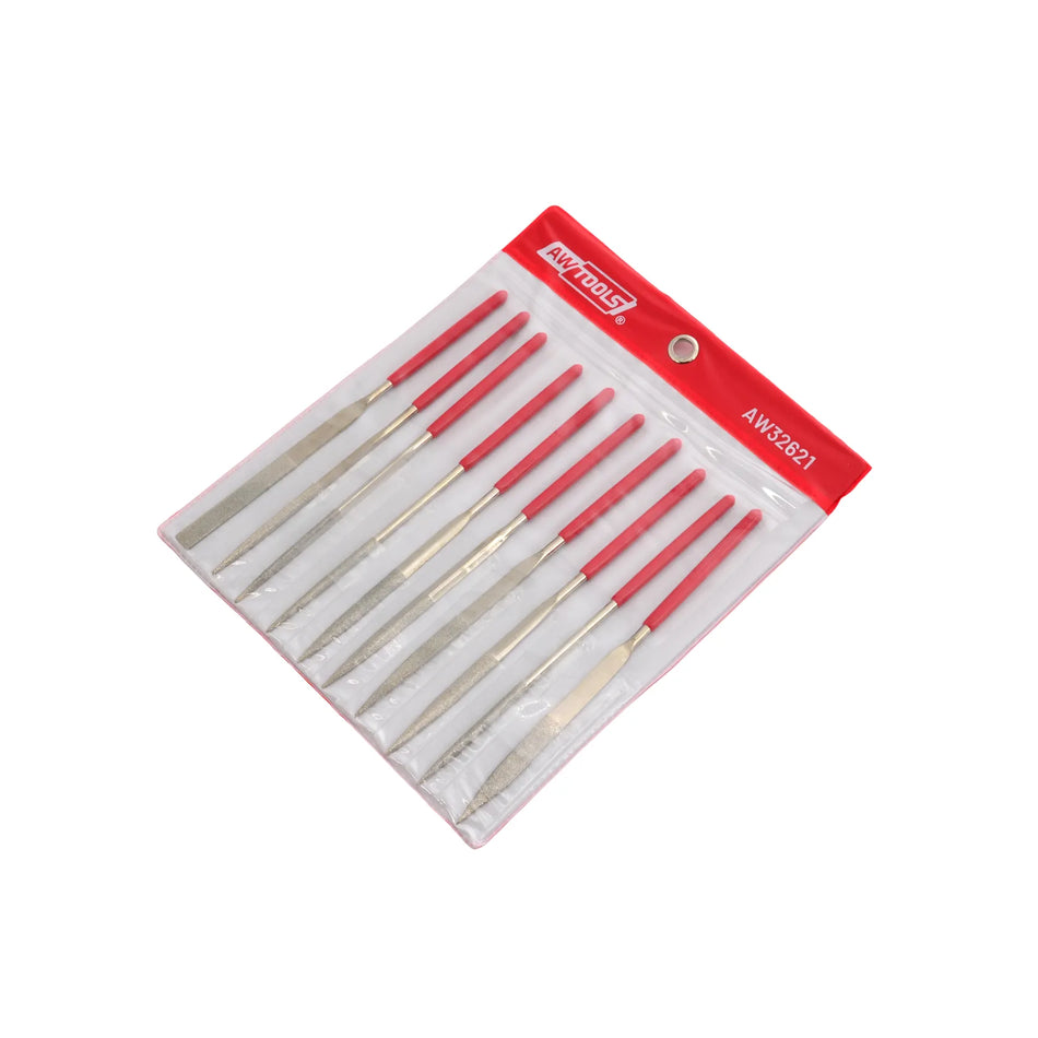 AWTools set diamantnaaldvijlen voor harde materialen 10 stuks 160mm