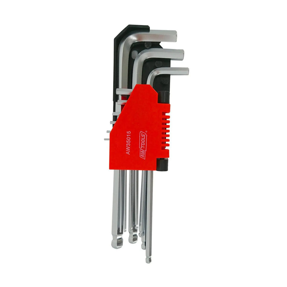 AWTools inbussleutelset met kogelgewricht 1,5-10 mm 9-delig Black Line