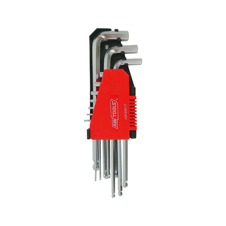 AWTools Imbussleutelset lang met kogelgewricht 2,0 - 12,0 mm 10-delig