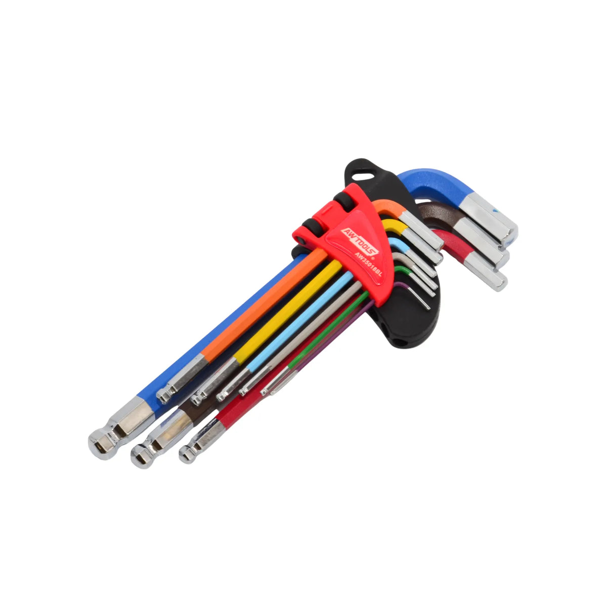 AWTools Imbussleutelset met bolkop CrV 1,5 - 10,0 mm 9-delig Black Line