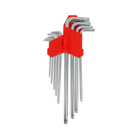 AWTools Zeer lange torx inbussleutel set T10-T50 9-delig Black Line