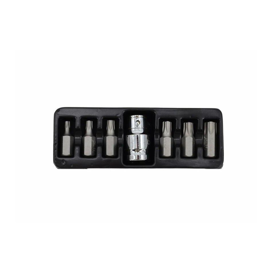 AWTools Torx-bitset 7-delig T25-T55 met adapter Black Line