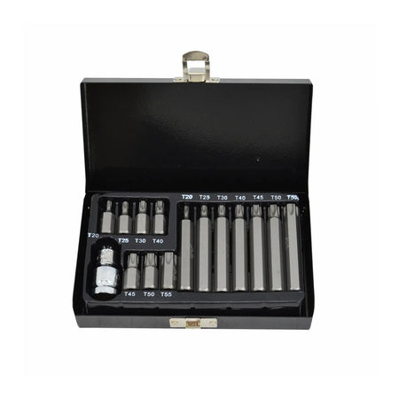 AWTools Torx-bitset 15-delig Black Line in metalen koffer