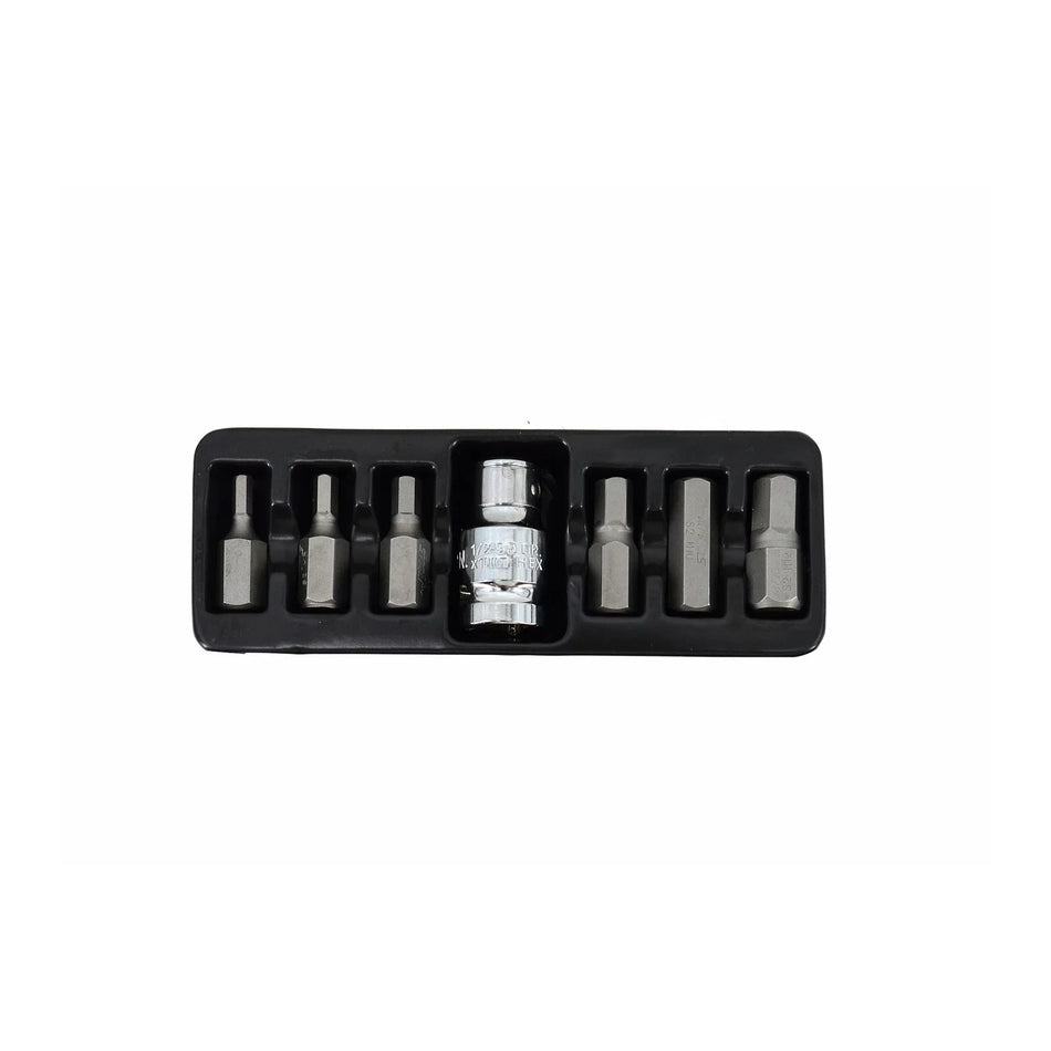 AWTools Bitset imbus 7-delig 4 - 12 mm + adapter Black Line