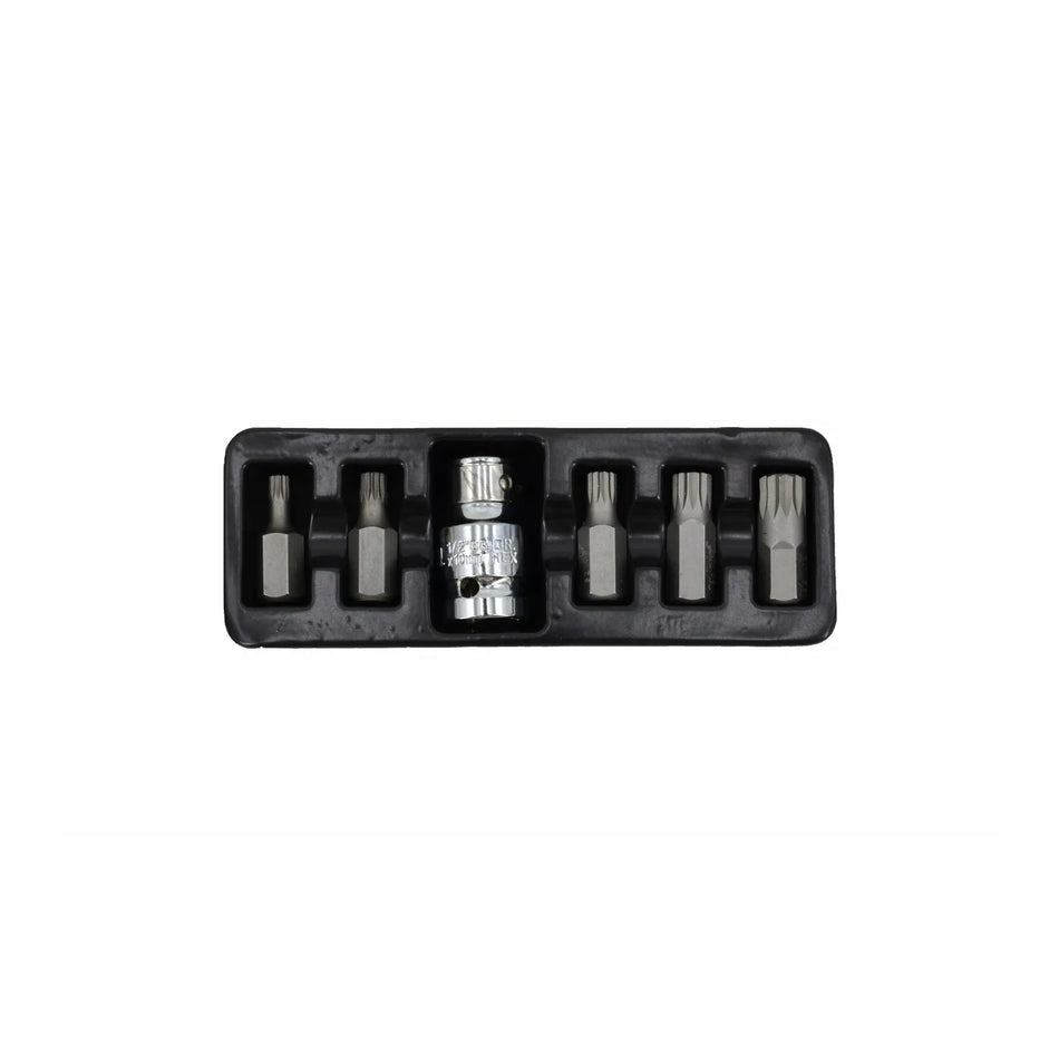 AWTools Spline bitset Black Line 6-delig M5-M12 met adapter