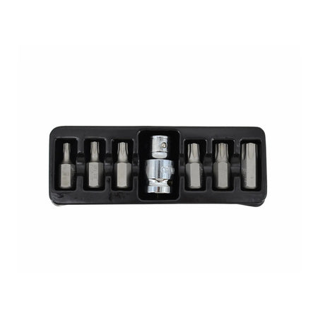 AWTools Torx security bitset Black Line 7-delig T25-T55 met adapter