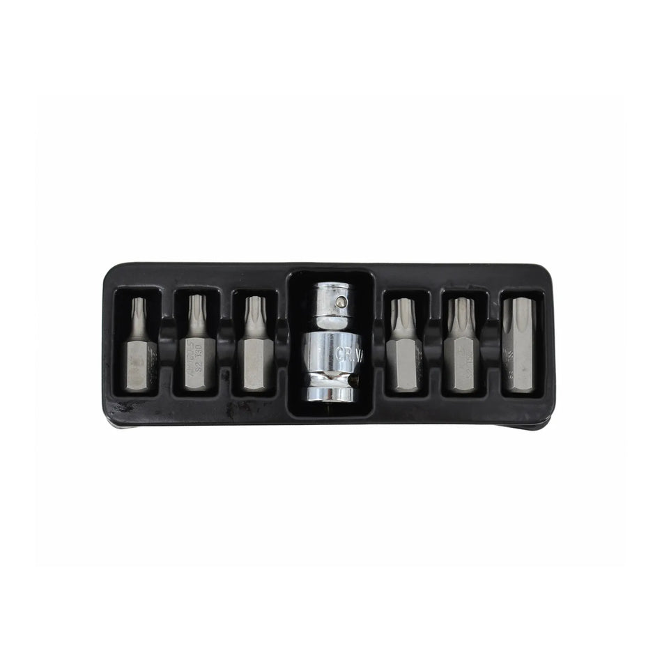 AWTools Torx security bitset Black Line 7-delig T25-T55 met adapter
