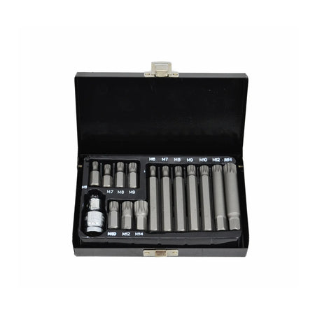 AWTools Ribe bitset Black Line 15-delig met metalen koffer