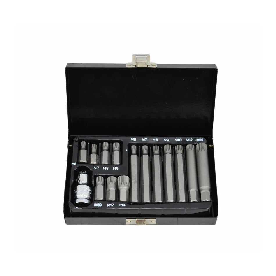 AWTools Ribe bitset Black Line 15-delig met metalen koffer