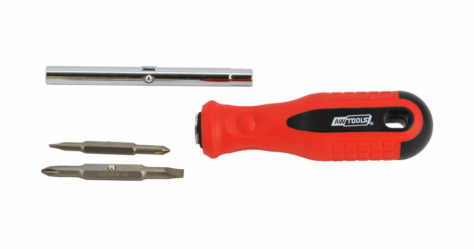 AWTools 6-in-1 dubbelzijdige schroevendraaier met bitsset