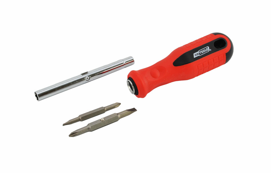 AWTools 6-in-1 dubbelzijdige schroevendraaier met bitsset