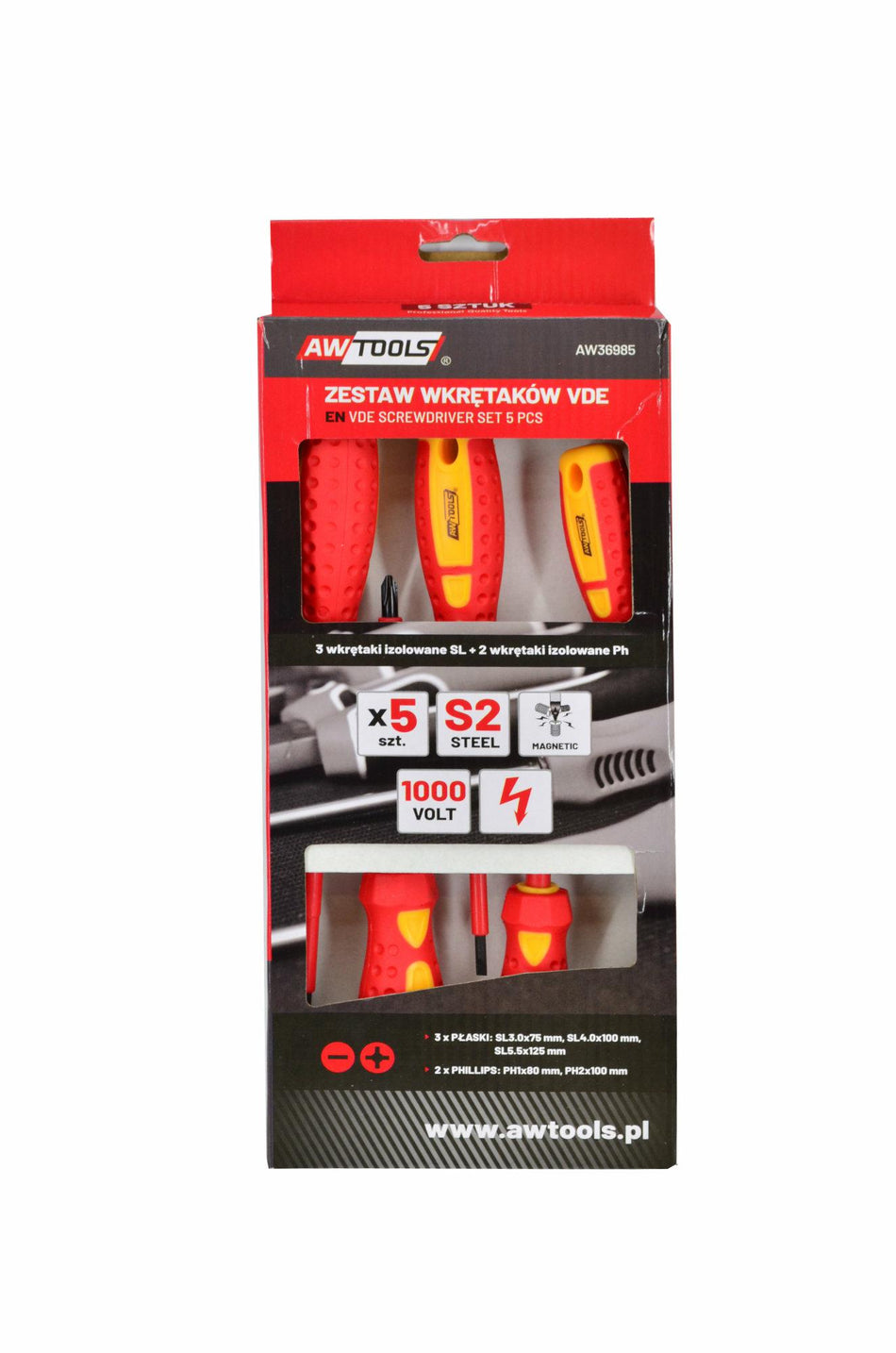AWTools Geïsoleerde schroevendraaierset VDE 5-delig