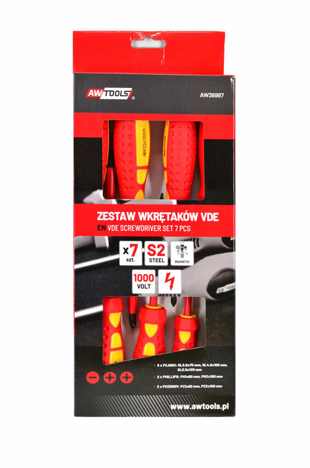 AWTools Geïsoleerde schroevendraaierset VDE S2 7-delig