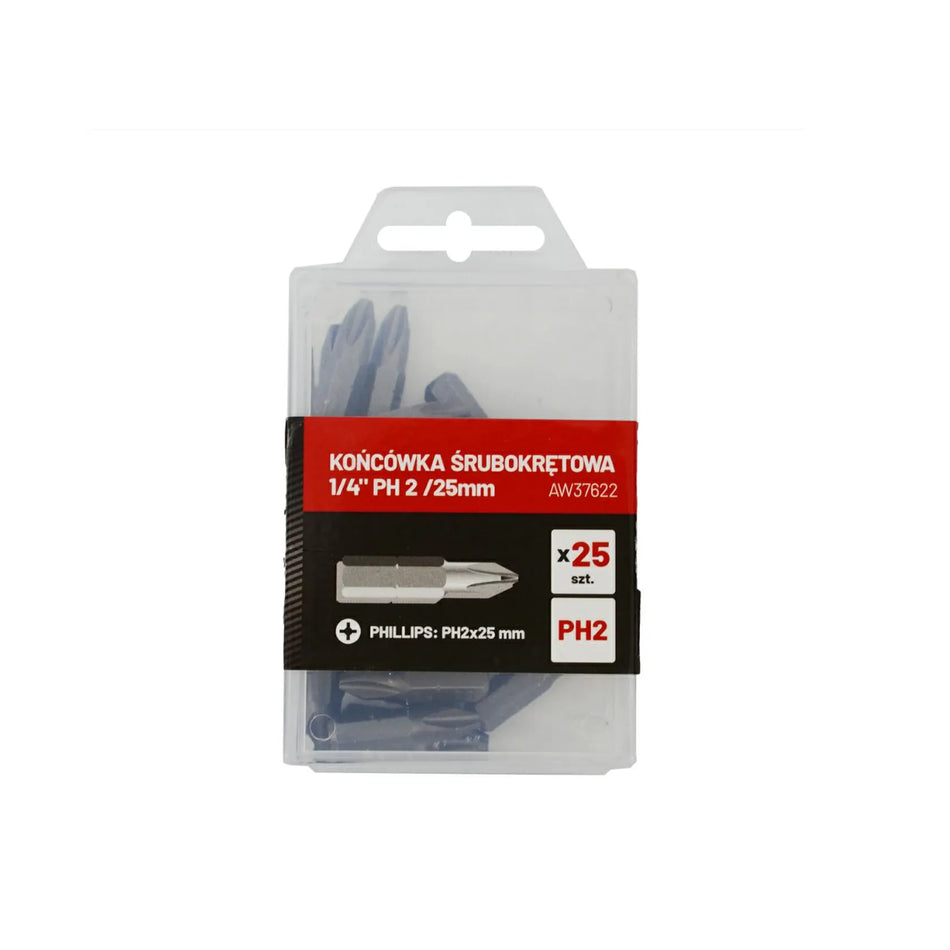 AWTools Schroefbit PH2 1/4" 25 mm 25 stuks