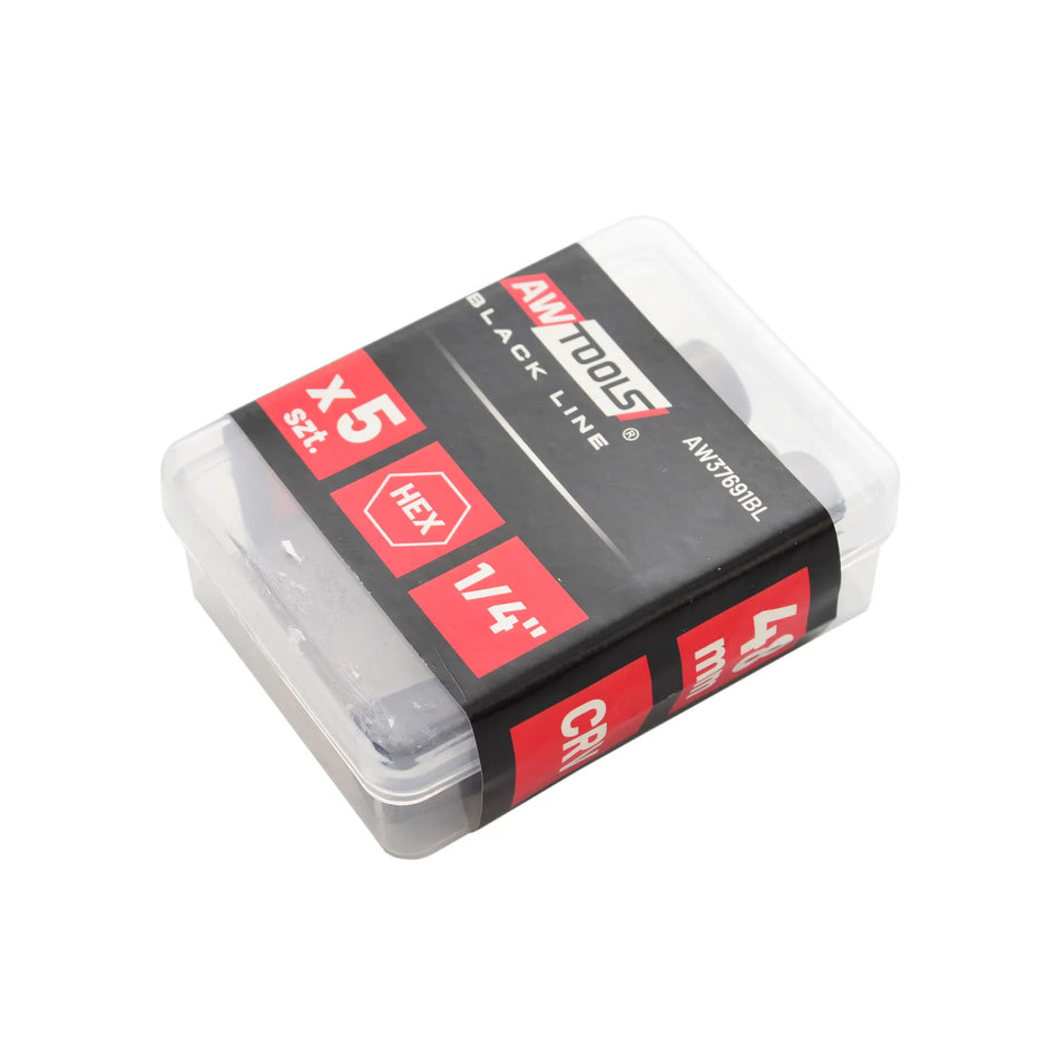 AWTools Magnetische bitadapter 1/4" met 8mm dop 5 stuks
