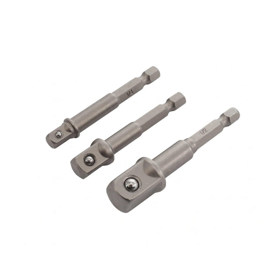 AWTools Set adapters hex CrV 3 stuks 1/4"-3/8"-1/2" BL