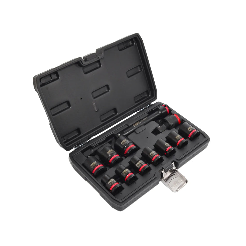 AWTools Slagdoppenset 1/2 inch 13-delig 10 - 24 mm Black Line