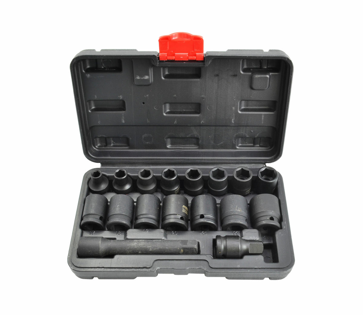 AWTools Set slagdoppen 1/2" kort Black Line 15-delig 8-24mm