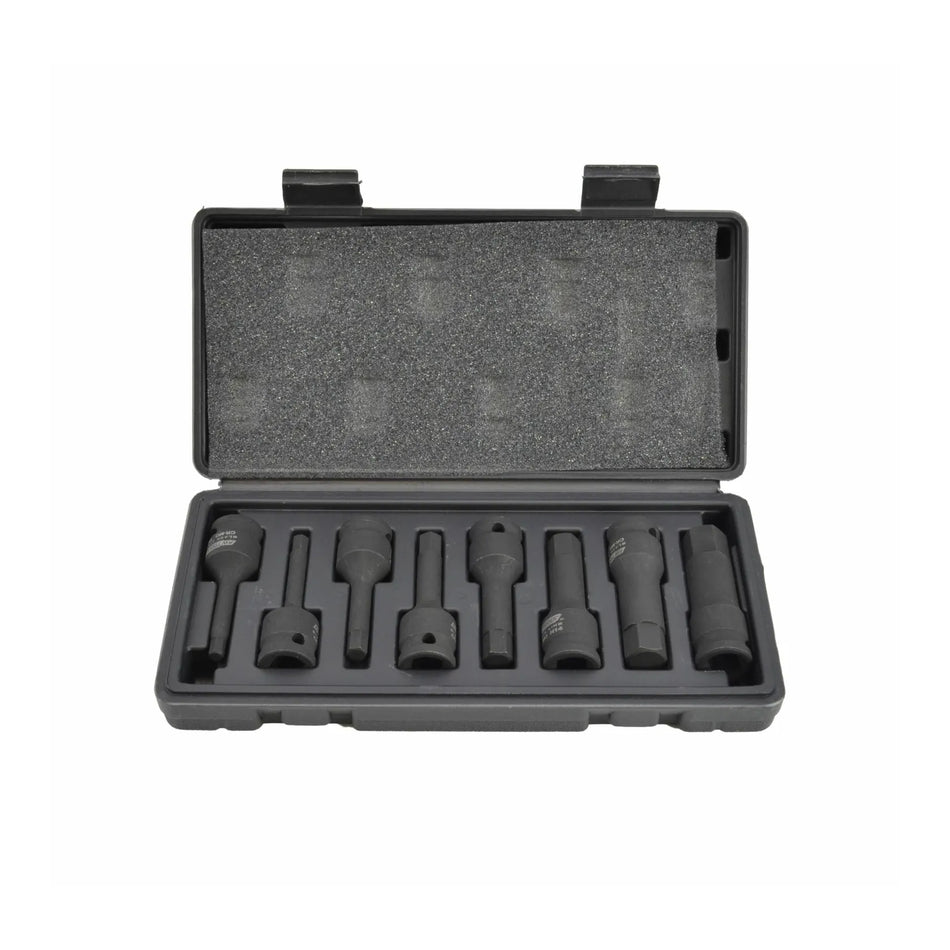 AWTools Impact doppen set hex 1/2" 8-delig 6 - 19 mm Black Line