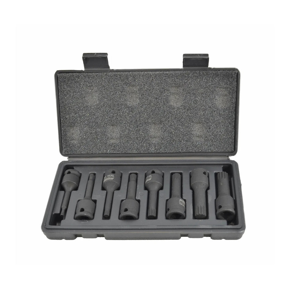 AWTools Spline slagmoersleutel doppen set 8-delig Black Line 1/2"