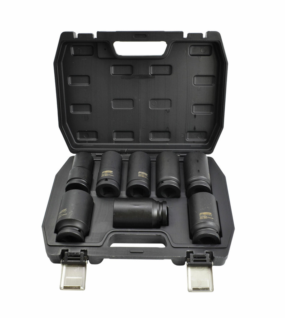AWTools Slognoppenset 3/4" lang 8-delig 24-38 mm Black Line