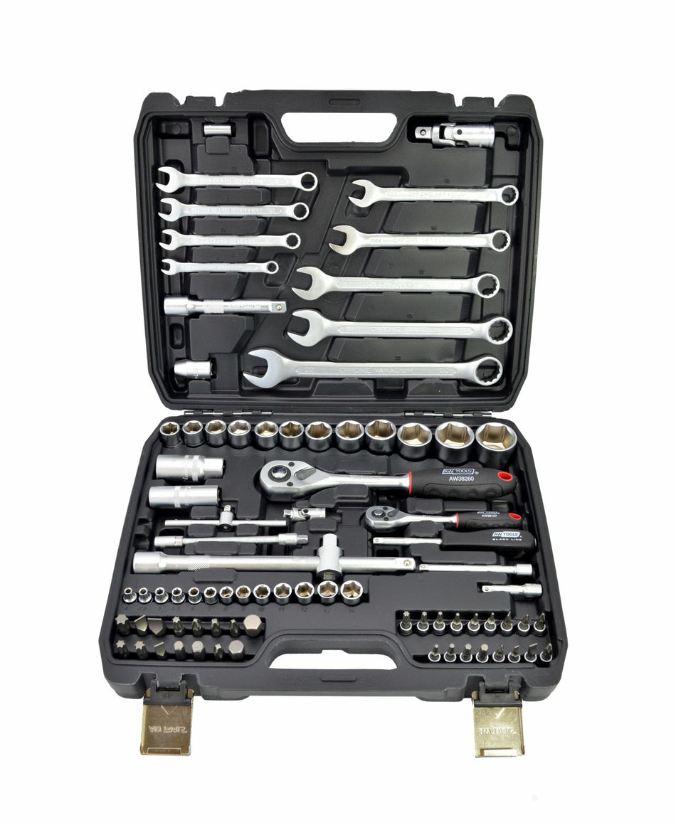 AWTools Doppenset 82-delig 1/4 en 1/2 inch